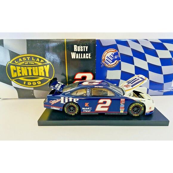 1999 Taurus Rusty Wallace #2 Miller Lite Last Lap Of The Century 1:24 Scale Car - Picture 5 of 12